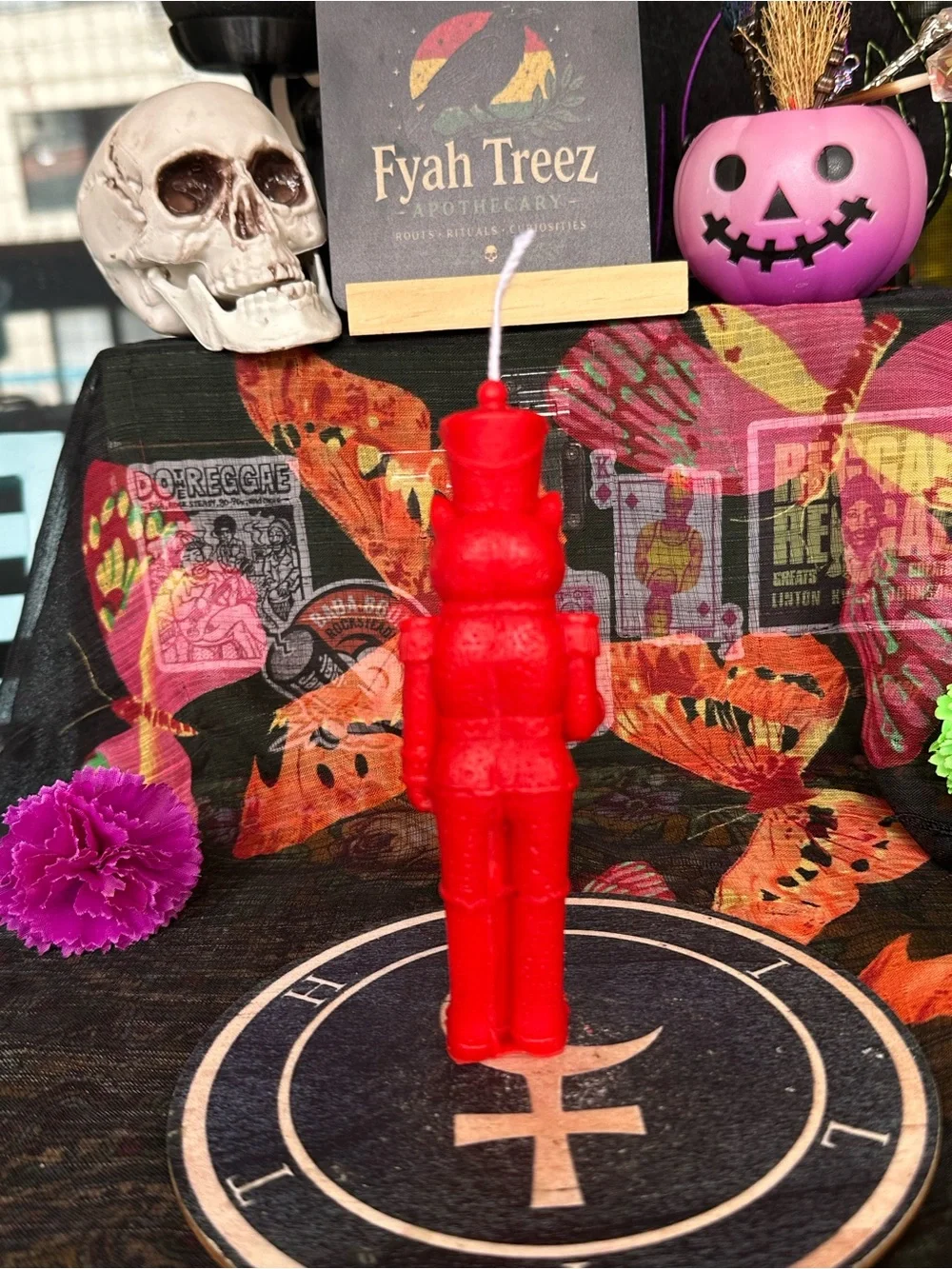 Red Cat Nutcracker Candle – Handmade Holiday Cat Candle